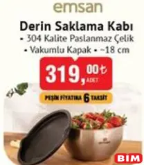 EMSAN DERİN SAKLAMA KABI 18 CM